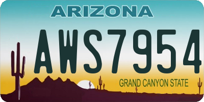 AZ license plate AWS7954