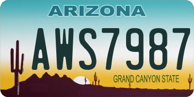 AZ license plate AWS7987