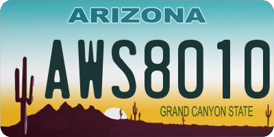 AZ license plate AWS8010