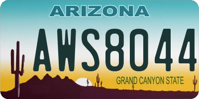 AZ license plate AWS8044