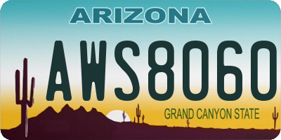 AZ license plate AWS8060