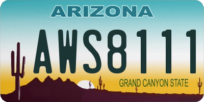 AZ license plate AWS8111