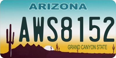 AZ license plate AWS8152