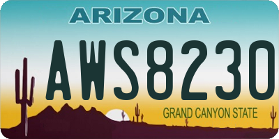 AZ license plate AWS8230