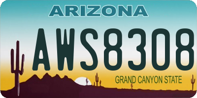 AZ license plate AWS8308