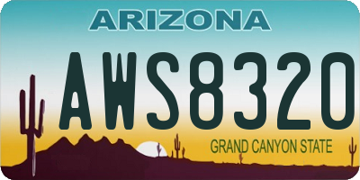 AZ license plate AWS8320