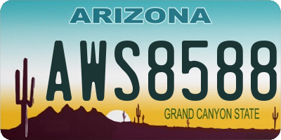 AZ license plate AWS8588
