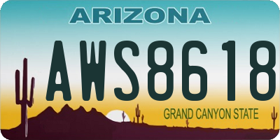 AZ license plate AWS8618