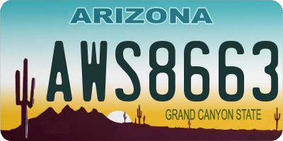AZ license plate AWS8663