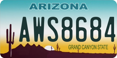 AZ license plate AWS8684