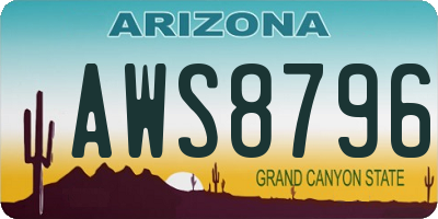 AZ license plate AWS8796