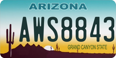 AZ license plate AWS8843