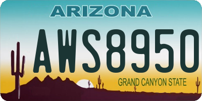AZ license plate AWS8950