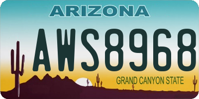 AZ license plate AWS8968