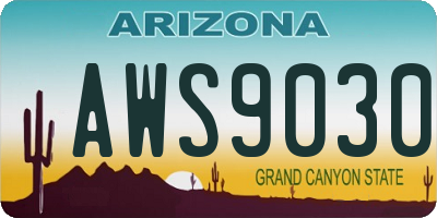 AZ license plate AWS9030