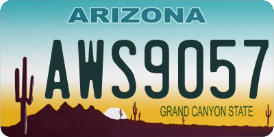 AZ license plate AWS9057