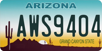 AZ license plate AWS9404