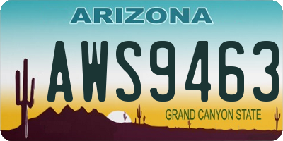 AZ license plate AWS9463