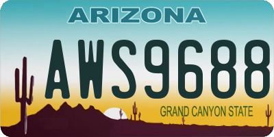 AZ license plate AWS9688