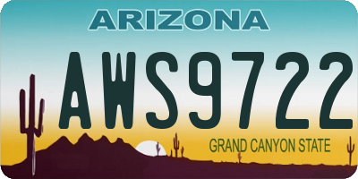 AZ license plate AWS9722
