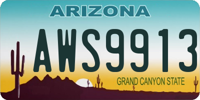 AZ license plate AWS9913