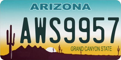 AZ license plate AWS9957