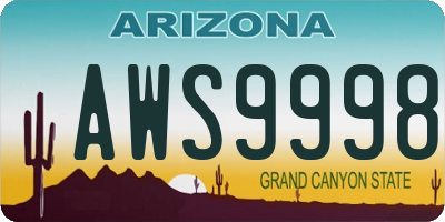 AZ license plate AWS9998