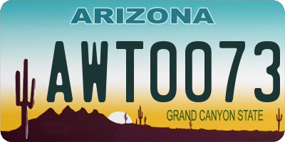 AZ license plate AWT0073