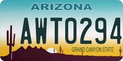 AZ license plate AWT0294