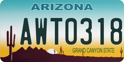 AZ license plate AWT0318