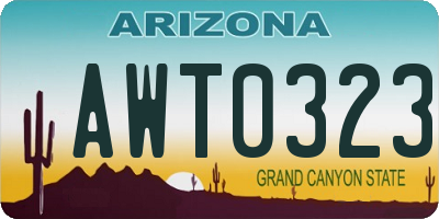 AZ license plate AWT0323