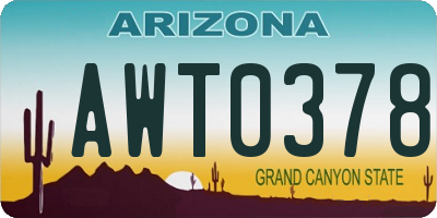 AZ license plate AWT0378