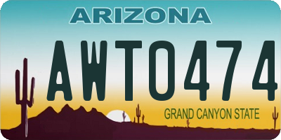 AZ license plate AWT0474