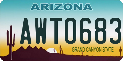 AZ license plate AWT0683