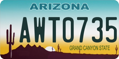 AZ license plate AWT0735