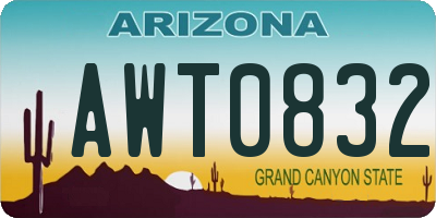 AZ license plate AWT0832