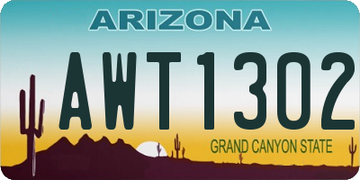AZ license plate AWT1302