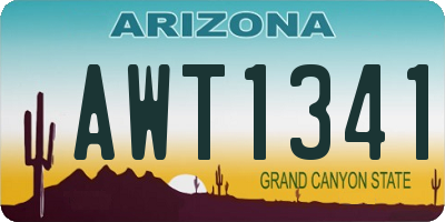 AZ license plate AWT1341
