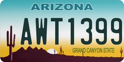 AZ license plate AWT1399