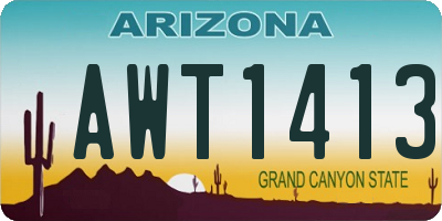 AZ license plate AWT1413