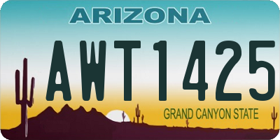 AZ license plate AWT1425
