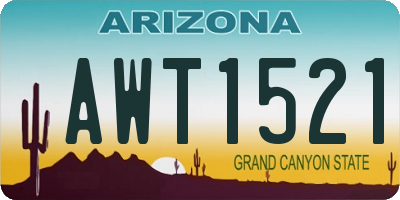 AZ license plate AWT1521