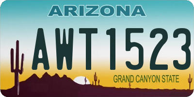 AZ license plate AWT1523
