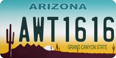 AZ license plate AWT1616