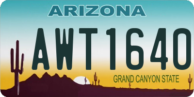 AZ license plate AWT1640