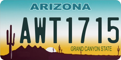 AZ license plate AWT1715