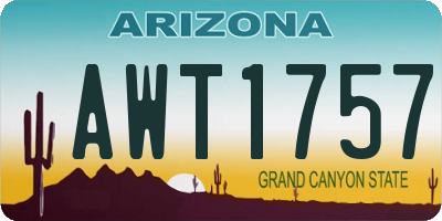 AZ license plate AWT1757