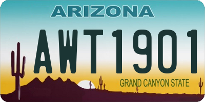 AZ license plate AWT1901