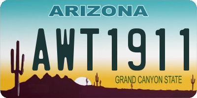 AZ license plate AWT1911