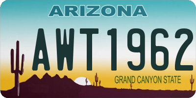 AZ license plate AWT1962